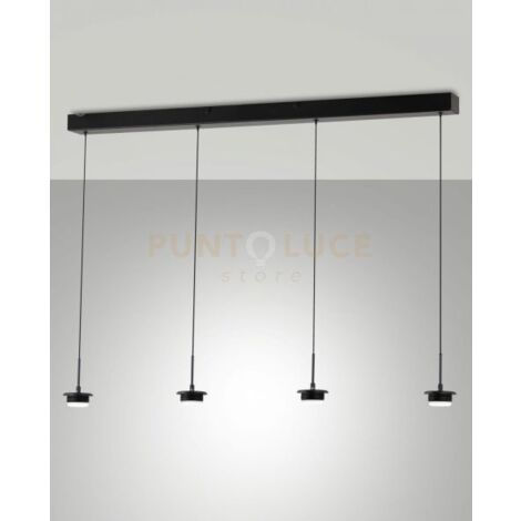 3804-48-101 MONTATURA NERA COMPLETA LINEARE A LED CCT 2700K - 3000K - 4000K- 28W - 3000 lm 4 LUCI DIMMERABILE