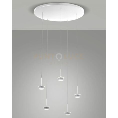 3804-49-102 MONTATURA BIANCA COMPLETA TONDA CCT 2700K - 3000K - 4000K - 35W - 3750 lm 5 LUCI DIMMERABILE