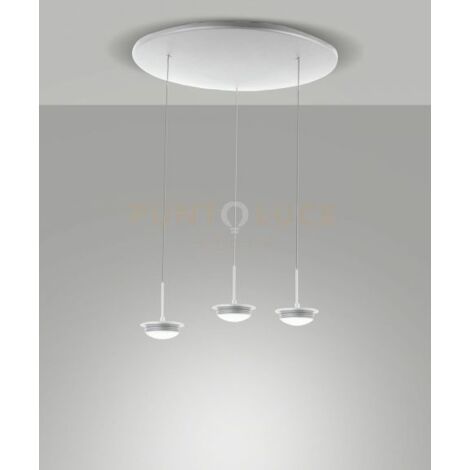 3805-47-102 MONTATURA BIANCA COMPLETA TONDA A LED CCT 2700K - 3000K - 4000K- 42W - 4530 lm 3 LUCI DIMMERABILE