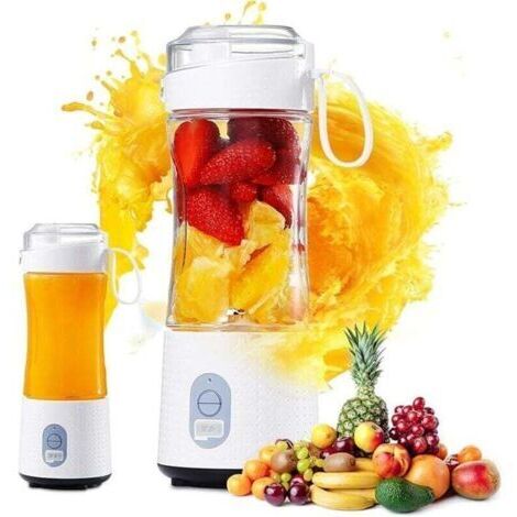 380ml Mixeur portable pour Smoothies et Shakes - Mini Blender avec 6 lames et port USB rechargeable - Mixeur de fruits portable pour la cuisine et l'extérieur