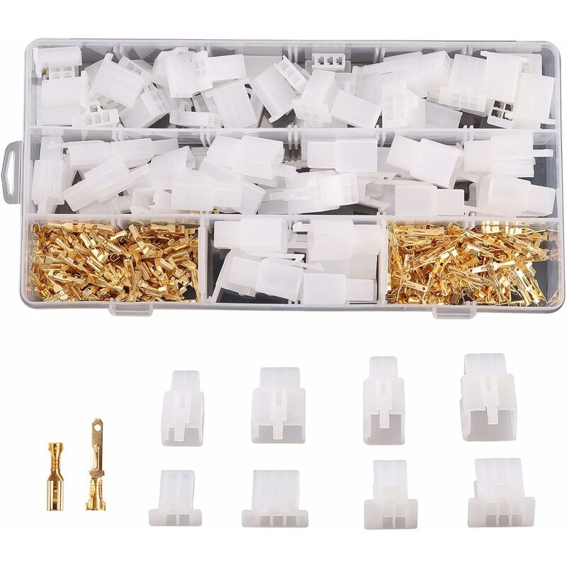 380PCS 2.8mm Automotive Connector Kit 2 3 4 6 Pin Automotive Electrical Wire Connector Kit for Motorcycle Motorbike Car Truck Scooter Boats
