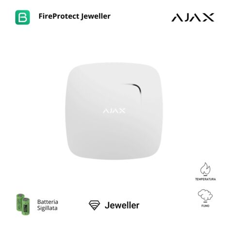 38105 - Jeweller - FireProtect - Detector inalámbrico de humo con sensor de temperatura, sirena integrada - color white - Ajax seguridad inalámbrica