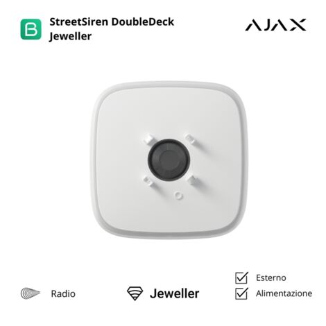38180 - Jeweller - StreetSiren DoubleDeck - Sirena inalámbrica de exterior con panel frontal personalizable. Nota: las brandplates se venden por separado - color white - Ajax seguridad inalámbrica