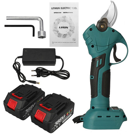 388VF Sécateur électrique sans fil 3000W 4 vitesses avec 2 Batterie Bleu Jmax