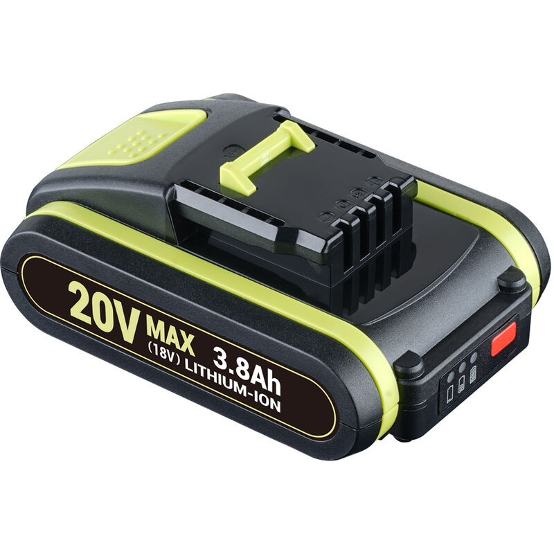 3,8Ah pour Worx Batterie 20V Li-Ion WA3553 WA3556 WA3551.1 avec indicateur de charge WA3553.2 WA3641 20 v