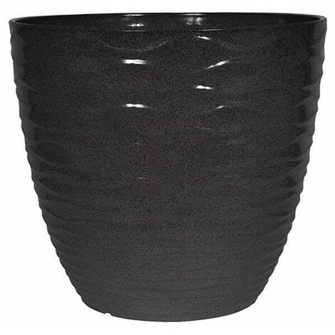 38cm Large Windermere Plant Pot - Plastic - L38 x W38 x H33 cm - Charcoal