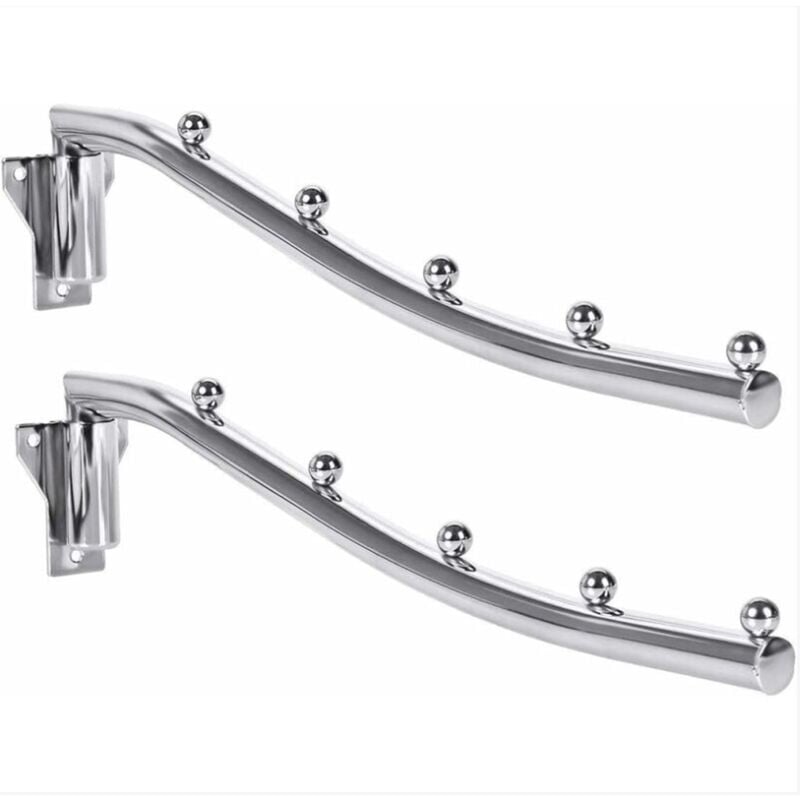 Csparkv - 38cm)Rabattable Pliant Cintre Mural pour Vêtements, 2 pcs Acier Porte-Manteaux Pliant Mural Suspendus Support Vêtements avec Bras Oscillant