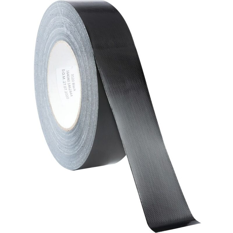 38mm x 50m 3120 Black Cloth Tape - Black