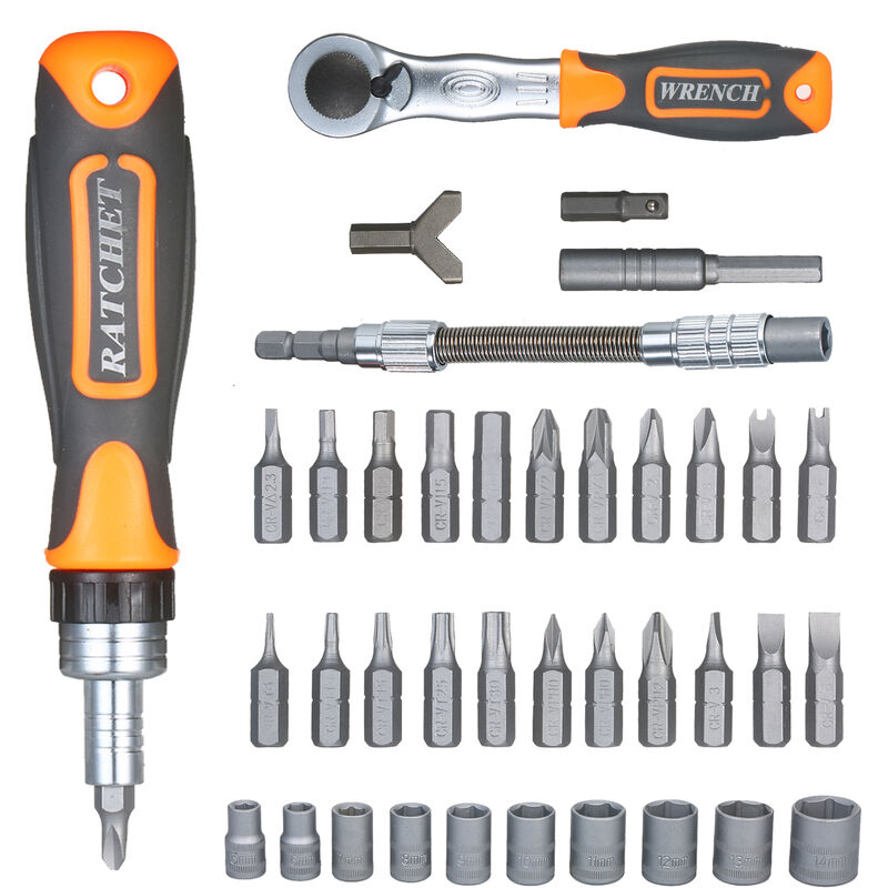 Kkmoon - 38pc Ratchet Screwdriver Bit Set Magnetic Screwdrivers Kit Electronics Repair Tool Kit with Flexible Shaft Extension Rod