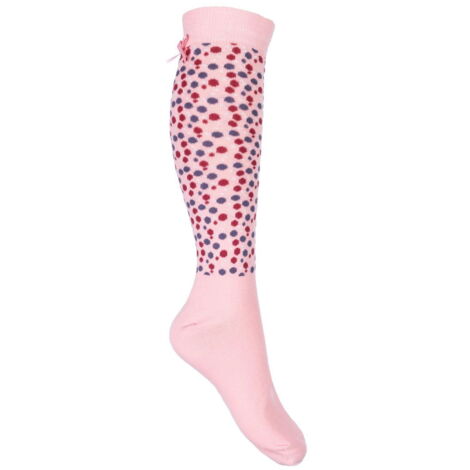 39/42, Rosa 3800: Calzini da equitazione per donna e ragazza modello Tokyo con pois multicolor