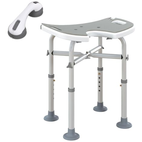 39-51.5cm 'U' Seat Padded Shower Stool - Grey