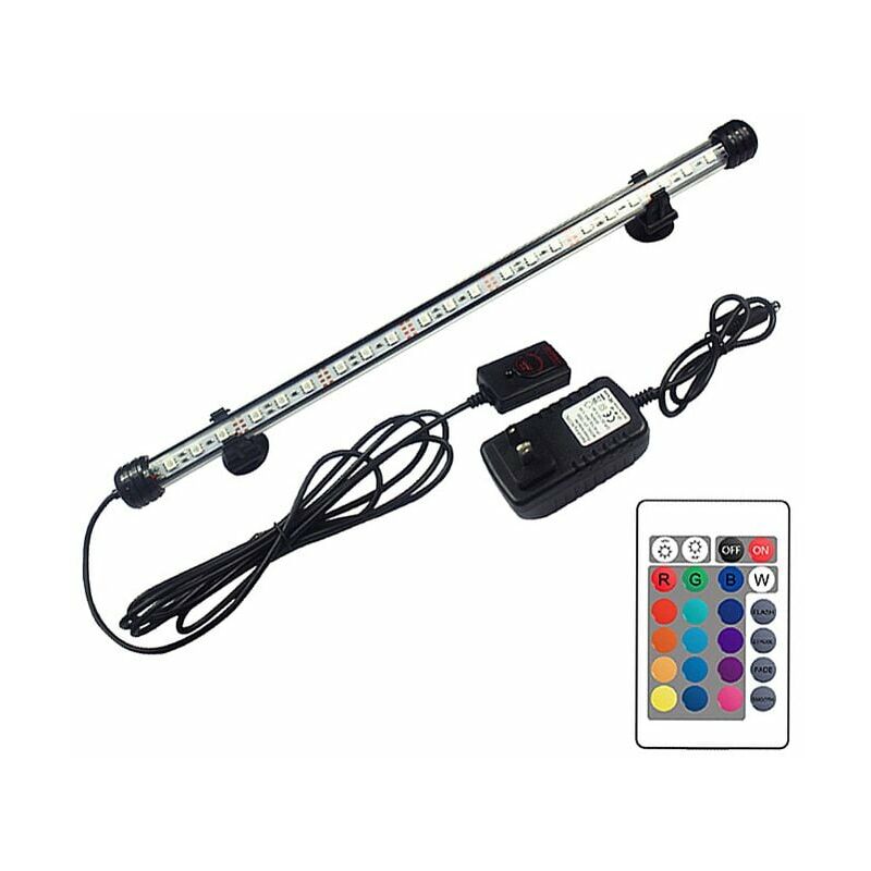 Lumière LED pour aquarium de 39 cm avec télécommande, lumière colorée, peut changer de couleur, convient pour piscine, aquarium, etc.