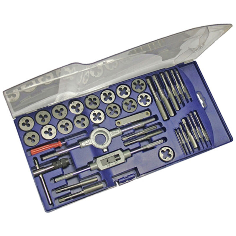 Image of 39-teiliger Gewindebohrer- und Schneideisensatz aus Kunststoff OUTIFRANCE