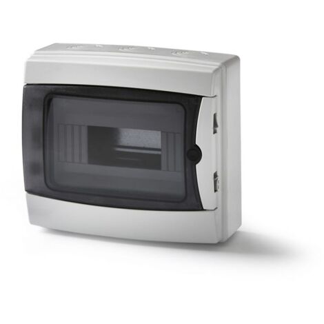 3908-T Acqua coffret électrique pour l'extérieur IP65 8 modules 215x235x110mm - Porte transparente