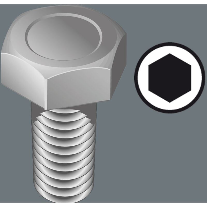 Image of Wera - 395 Giravite a bussola esagonale, 3.5 mm x 125 mm