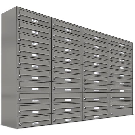 39er Premium Briefkasten Aluminiumgrau RAL Farbe 9007 für Außen Wand Postkasten
