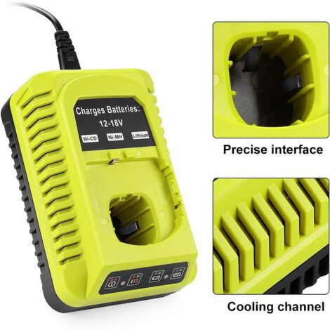 3A 12V-18V Replacement Charger for Ryobi 18V Charger P117 P118 P113 BCL1418 260051002 Compatible with Ryobi 18V Battery
