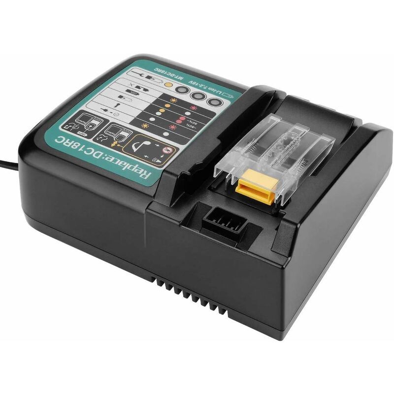 Start - 3A DC18RC Chargeur 18V pour Makita BL1850 BL1860 BL1840 BL1830 BL1815 LXT-400 DC18RA DC18RC Batterie