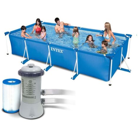 3Â in 1 IntexÂ rectangular frame pool with filter pump 28273Â 450Â x 220Â x 84Â cm