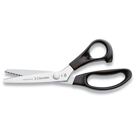 '3 Claveles 125 – Forbici a zig zag di 9, inox, manico nylon