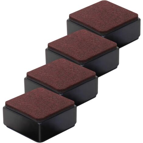 HIASDFLS 3cm Furniture Risers, 6cm Length Bed Risers, Can Raise 3cm for Sofa, Bed and Wardrobe, Black Square
