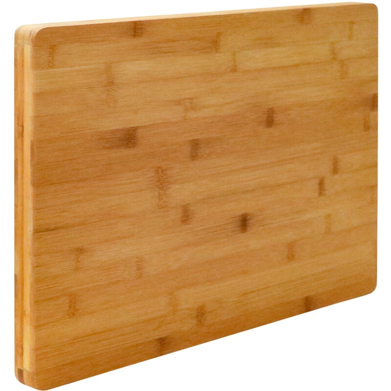 3cm Thick xl Bamboo Cutting Board 50×35cm Large Wooden Chopping Block - braun