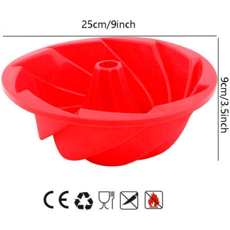 3D-Antihaft-Silikonform für Kuchen und Brot, 23 cm (9 Zoll), Spiraldesign, ideal zum Backen von Brot und Kuchen, DIY-Backform