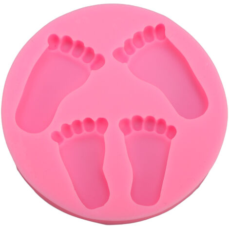 3D Baby Foot Moulding Silicone Non Stick Baby Foot Shaped Baking Tray for Fondant Chocolate Candy Desserts