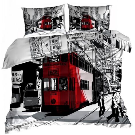 3D Baumwollsatin Bettwäsche 140x200cm TRAM