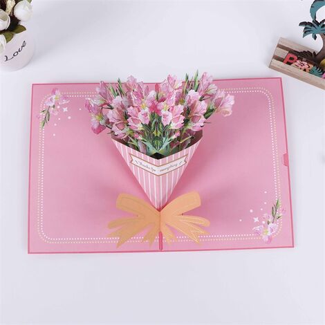 3D Birthday Card Pop Up Gift Cards, Suitable for Teacher's Day, Valentine's Day, Birthday and Other Holidays, Gifts for Women, Mother's Day Gifts Ideas ???pink???
