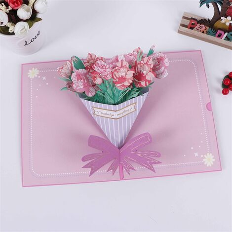 3D Birthday Card Pop Up Gift Cards, Suitable for Teacher's Day, Valentine's Day, Birthday and Other Holidays, Gifts for Women, Mother's Day Gifts Ideas ???Rose Red???