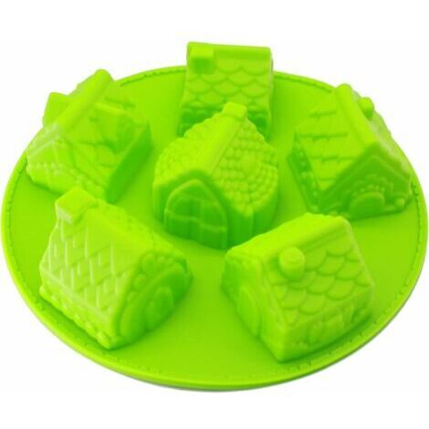 3D Christmas Gift Gingerbread Big House Cake Silicone Molds 4 oz per grid, dia. 2.5 inches
