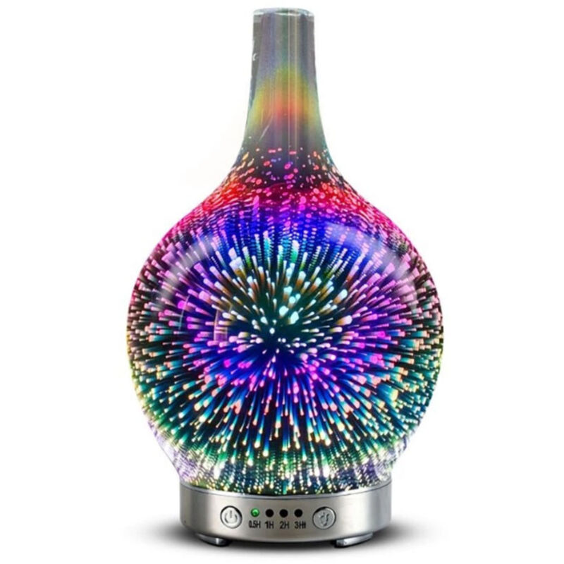 Ideko - 3D Diffuseur d Huiles Essentielles Humidificateur Ultrasonique Aromathérapie led d aromatherapie Electrique Minuterie