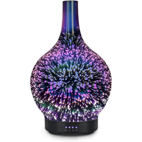 IDEKO 3D Diffuseur d'Huiles Essentielles Humidificateur Ultrasonique Diffuseur Aromathérapie LED d'aromathérapie Electrique