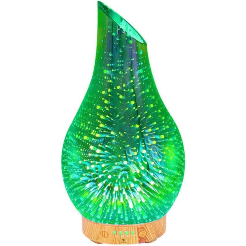 3D Diffuseur Huiles Essentielles & Humidificateur d'air - Diffuseur Électrique Ultrasonique Silencieux, 7 Couleurs LED, Diffuseur Parfum Maison &