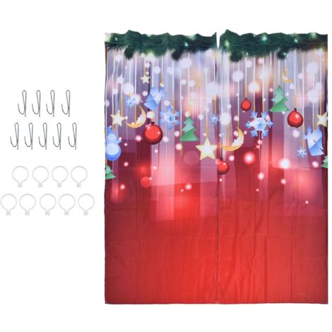 3D-Digitaldruck-Weihnachtsgardine, personalisierbar, Verdunkelungsstoff 150 x 166 cm