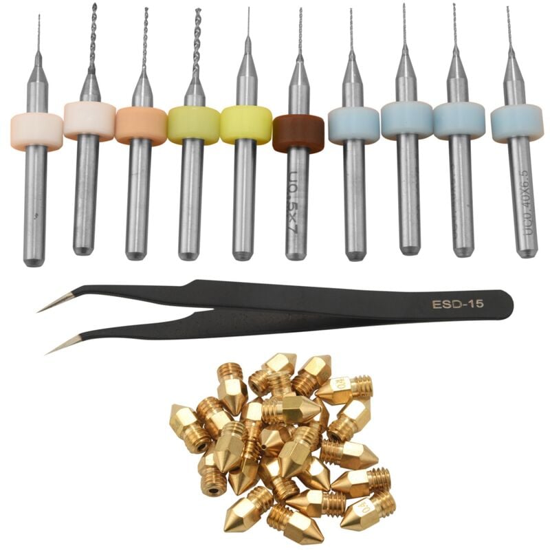 Image of 3D Drucker Düse Kit MK8 Extruder Düsen Kupfer Druckkopf mit Reinigung Bohrer Bits für -10