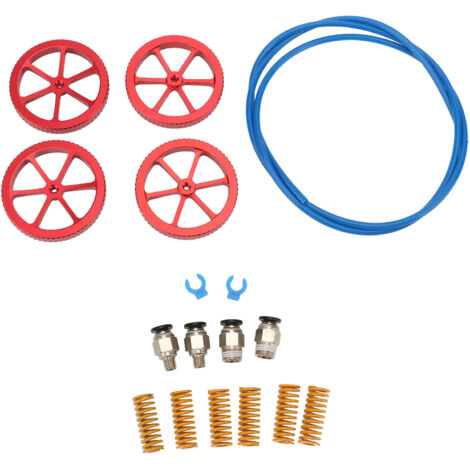 3D-Drucker-Upgrade-Kit inklusive PTFE-Schläuchen, Nivelliermuttern, Federn und PC4-M6/M10-Steckverbindern für Wartung und Optimierung