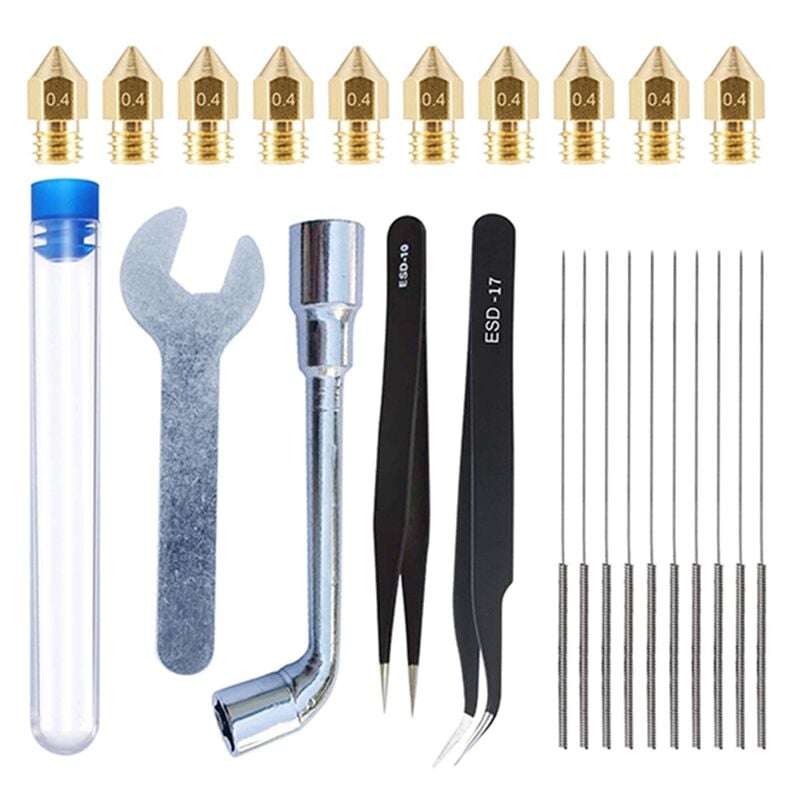 Image of 3D-Druckerdüsen-Kit mit 10 Stück MK8 0,4 mm Messing-Extruder für Zubehör