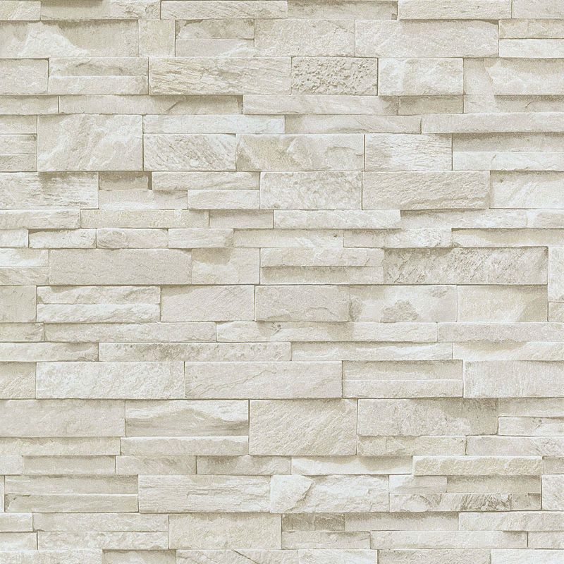 3D Effect Brick Wallpaper Beige Stone Tile Rustic Vinyl Paste Wall ...