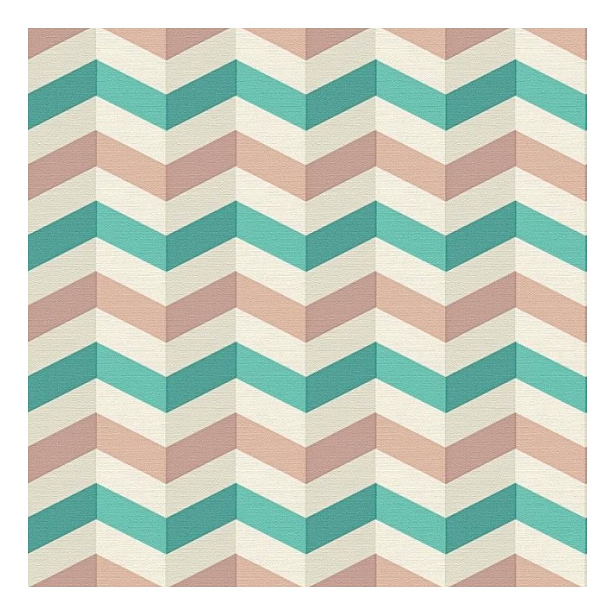 3D Effect Zig Zags Wallpaper Chevron Print Embossed Retro Green AS Creation