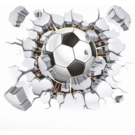 3D-Fußball-Wandaufkleber (40 x 50 cm) I dekorative Aufkleber Sportposter I Wandaufkleber für Kinderzimmer Jungen Kinder Baby Kinderzimmer Teenager