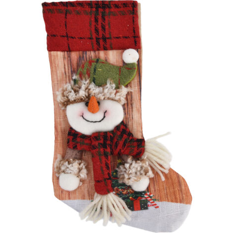 3D-gedruckter Weihnachtsstrumpf mit Schneemann - Dekoration für Baum oder Kamin