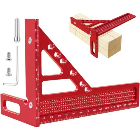 3D-Gehrungswinkel, mehrwinkel-messlineal, 22,5-90° Hohe Präzision Aluminiumlegierung Winkelmesser, 3D-Zimmermannswinkel Messwerkzeuge, Ein ideales Messwerkzeug für Holzbearbeiter und Heimwerker