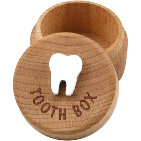3D-geschnitzte Aufbewahrungsbox aus Holz in Form einer Zahnfee – Geschenk für Jungen oder Mädchen