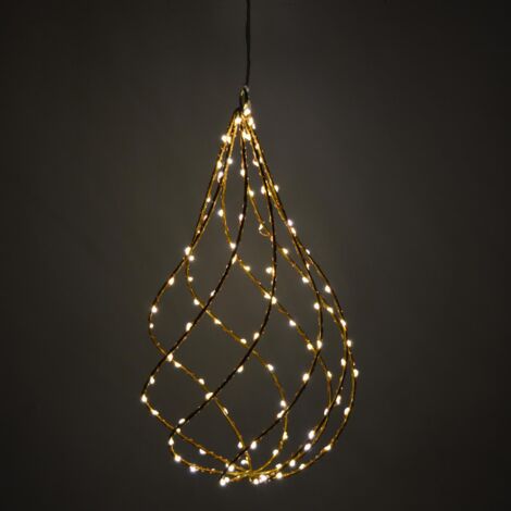 3D Hanging Water Drop Silhouette LED Light Warm White Rotating Effect Outdoor