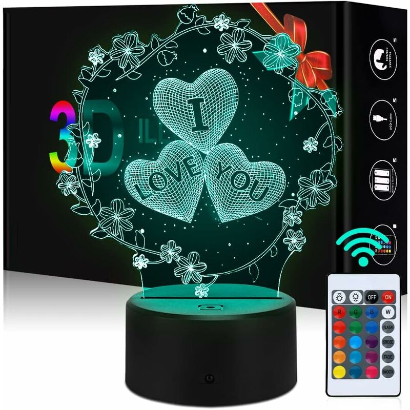 Image of Héloise - 3D Heart Shaped Night&hellip;