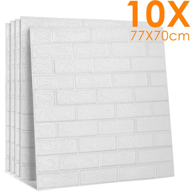 3D imperméable à l'eau carreaux de mur de briques 70x77cm autocollants panneau de mousse auto-adhésif (10pcs ensemble )