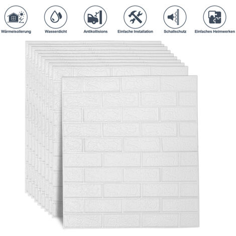 3D imperméable à l'eau carreaux de mur de briques 70x77cm autocollants panneau de mousse auto-adhésif (10pcs ensemble )