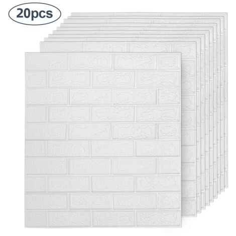 3D imperméable à l'eau carreaux de mur de briques 70x77cm autocollants panneau de mousse auto-adhésif (20pcs ensemble )